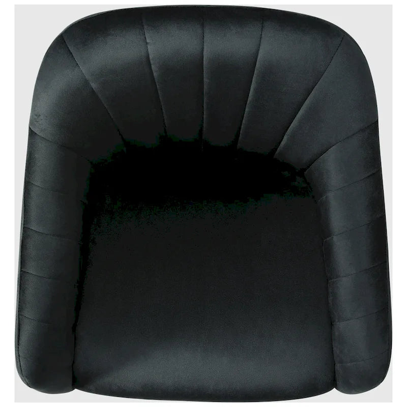 Velvet Tufted Adjustable Height Swivel Office Vanity Chair with Gold Base
