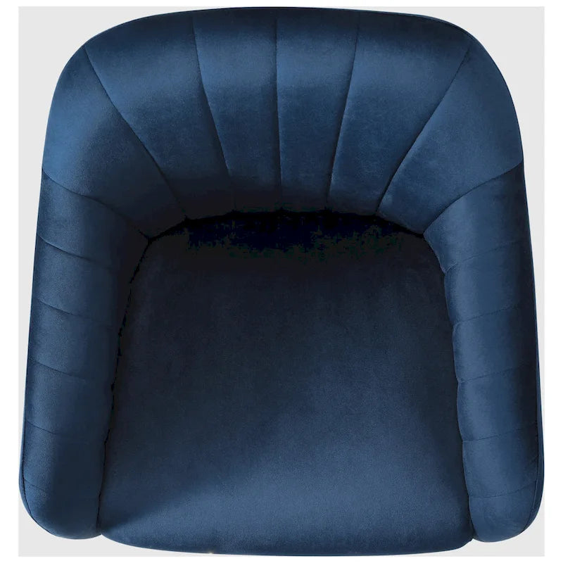 Velvet Tufted Adjustable Height Swivel Office Vanity Chair with Gold Base